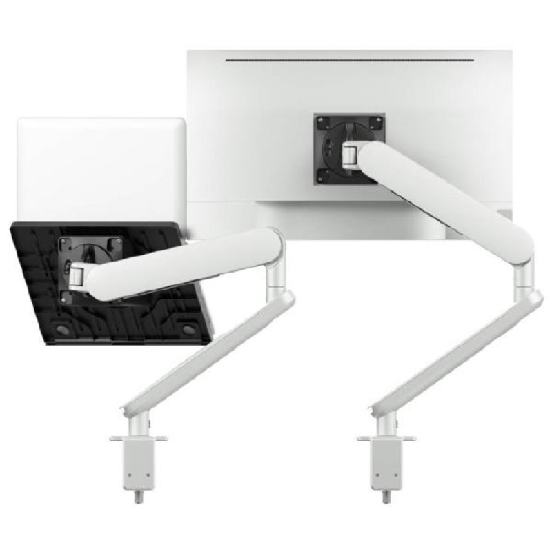 Atdec Ora Duo High-Performance Dynamic Monitor Arms with Laptop Tray. F-Clamp Desk Fixing. Max Load 13AW-ORA-F-AWM-N-W