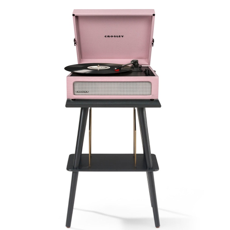 Crosley Voyager Bluetooth Portable Turntable + Entertainment Stand Bundle – Amethyst V398-CRIW8017BST-AM4