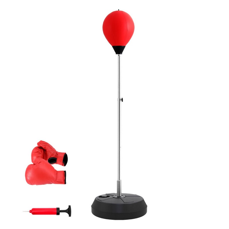 Everfit Adult Punching Bag Stand 150cm Adjustable Freestanding with Gloves and Pump BOXING-A-150-RD