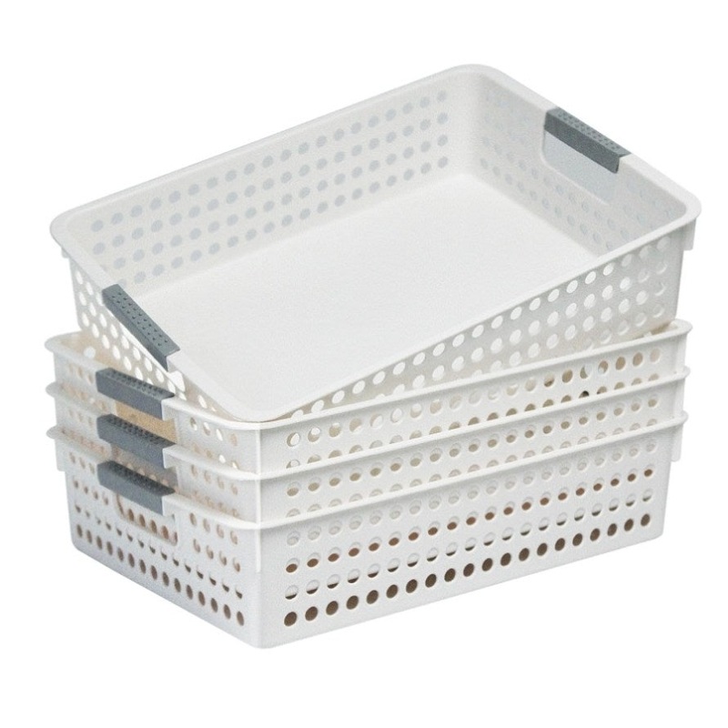 24x Premum Plastic Storage Basket Bulk w/ Grip Handles 36*25.5*8.5cm V563-PS3625-1BOX
