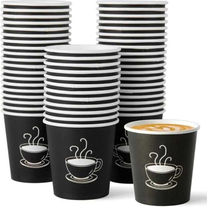 2880x Premium Paper Small Coffee Cups 2.5oz for Espresso Macchiato Piccolo Short Black – Black V563-PA0320-60-1BOX