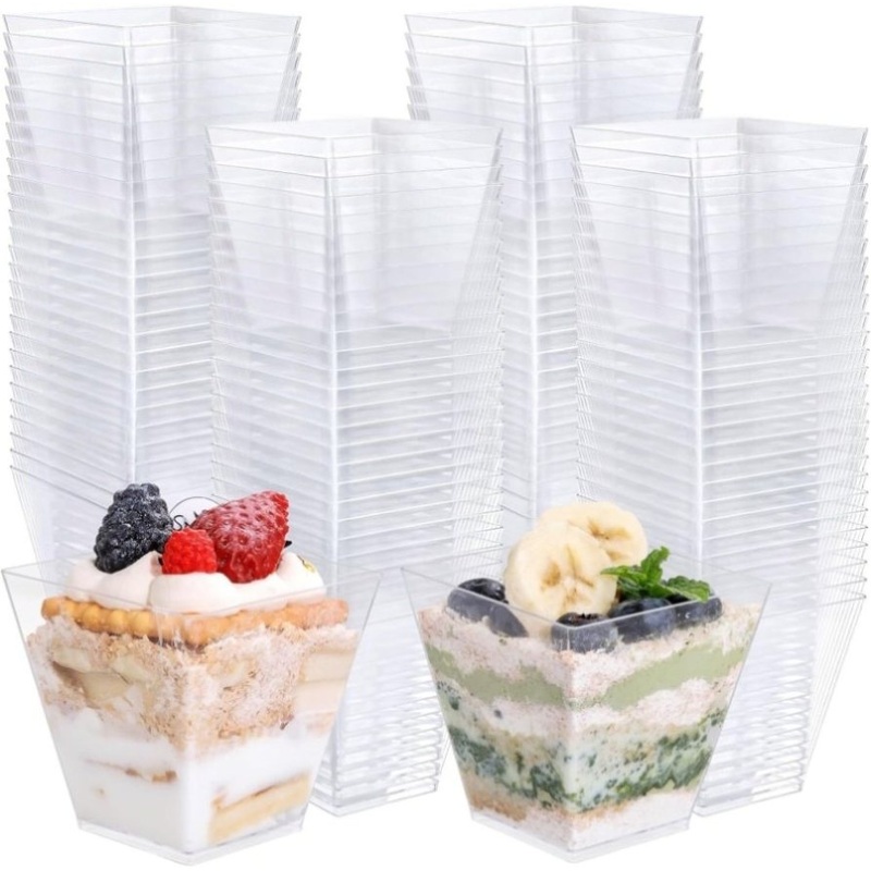 360x Premium Plastic Square Dessert Cups BPA Free Extra Strong Bulk – Clear V563-HP0608-10