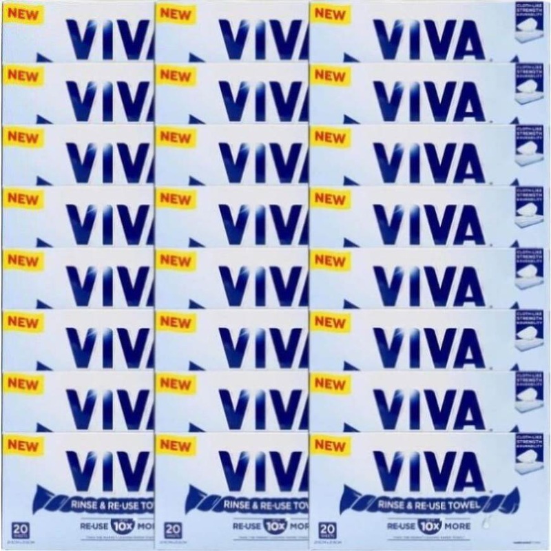 480x Viva Paper Towel Rinse & Re-Use Towel Reusable 20 Sheets x 24 Packs Bulk Box V563-9310088013849-24PCS