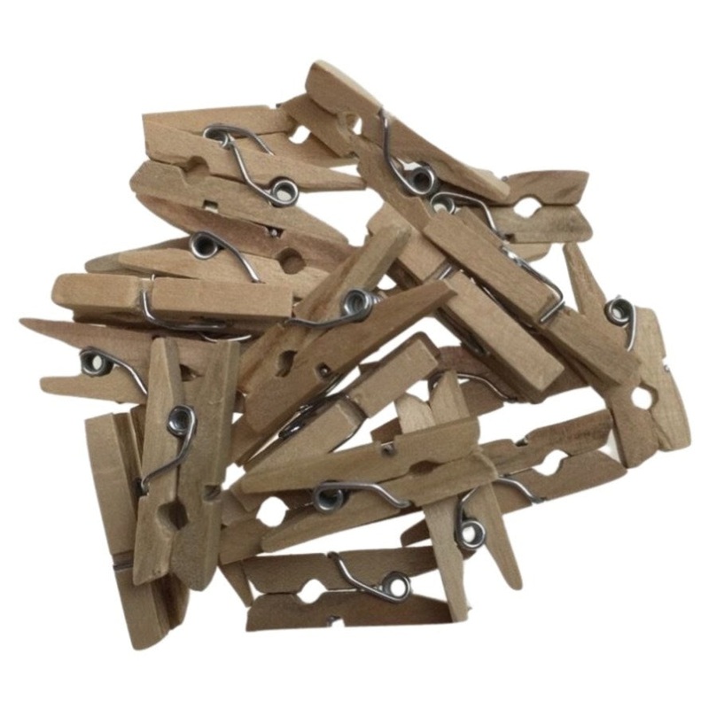 600pcs MINI WOODEN PEGS Natural Craft Baby Shower Clothes Line Pin BULK 35mm V563-BR-MINWOODNPEGS-600P