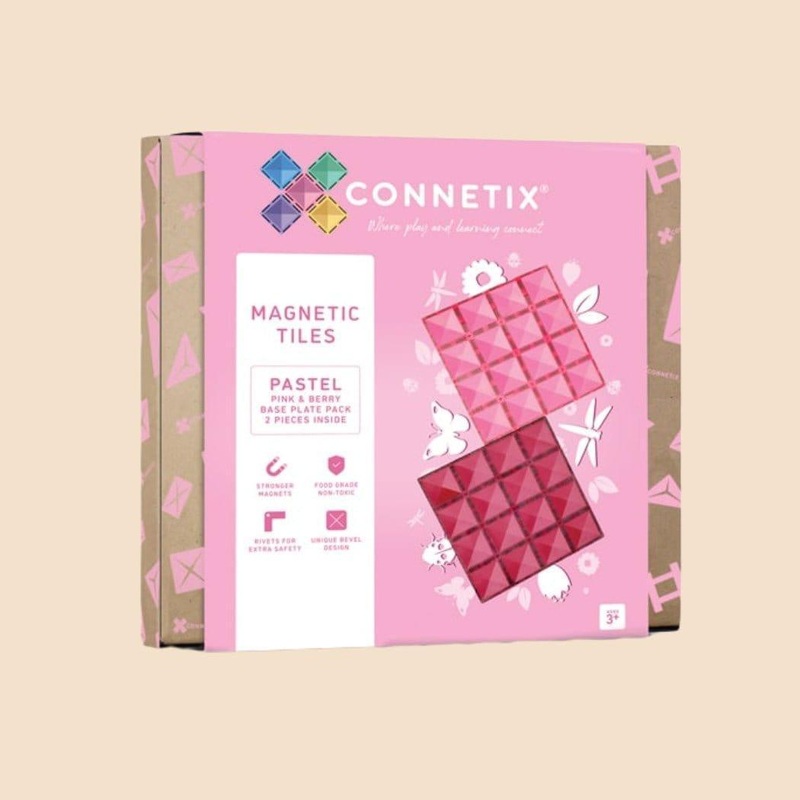 Connetix Tiles 2 Piece Base Plate Lemon – Peach DTK-CON-P2BP-LP
