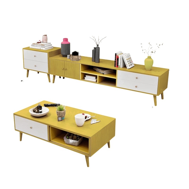 NNECN Modern TV Stand Side table & Coffee Table package for Living Room V728-CN730862