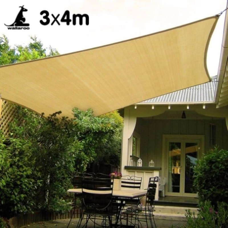 Wallaroo Rectangular Shade Sail Sand: 3m x 4m SS-3X4