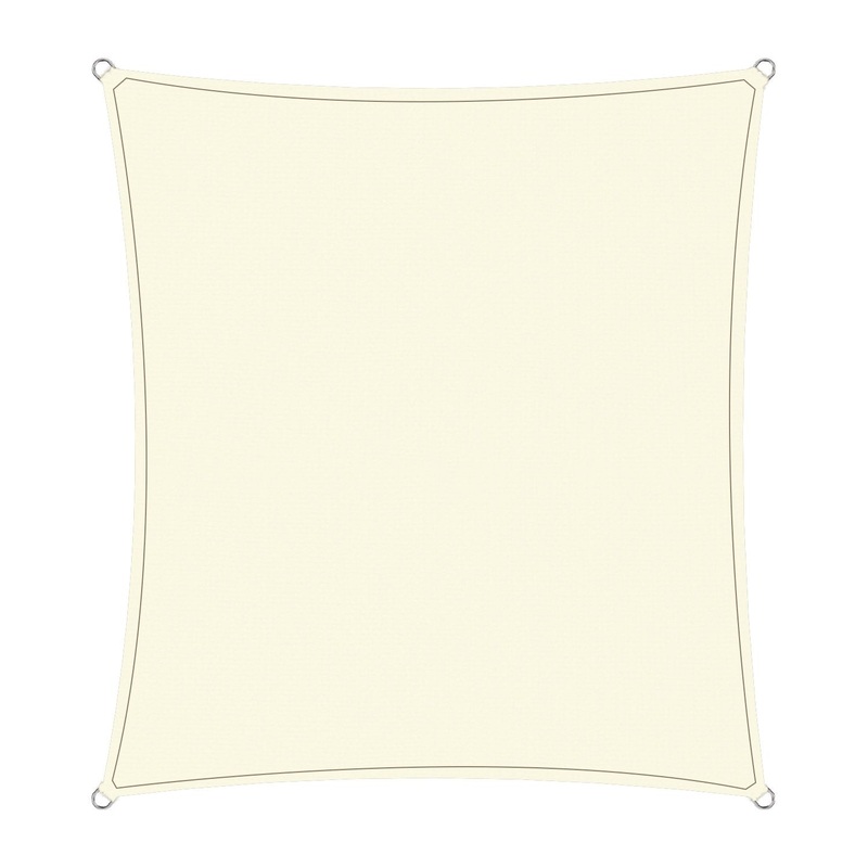 Wallaroo Waterproof 160GSM Outdoor Sun Shade Sail Canopy Cream Square 4 x 4m WPSS-4X4-160