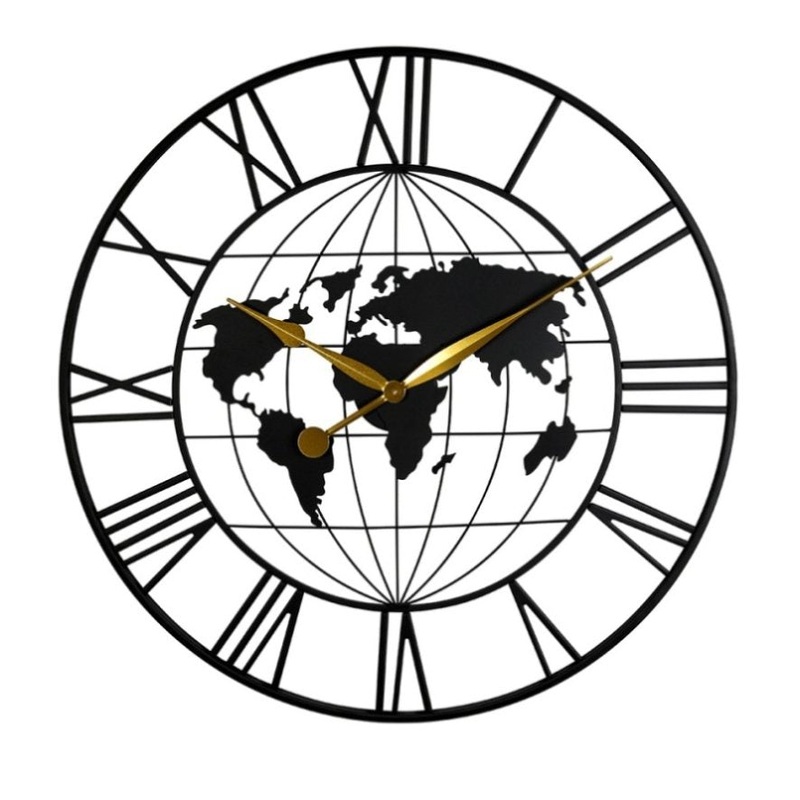 Yezi 75cm Large Wall Clock Roman Numeral Home Black DECO1034-75CM