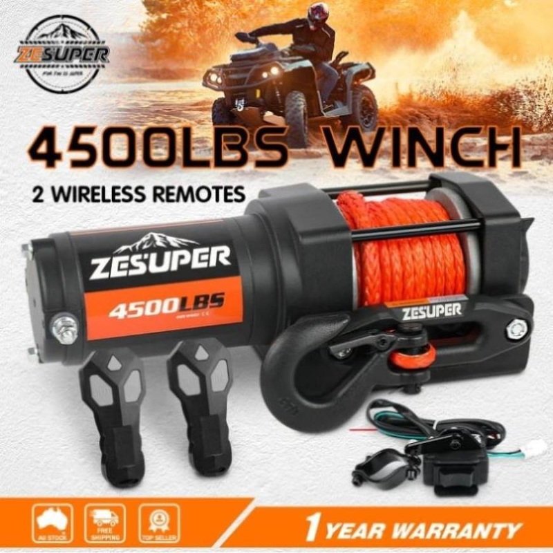 ZESUPER 4500LB Electric Winch 12V Wireless Portable ATV UTV Boat Trailer V211-AUEB-ZEEW002-1