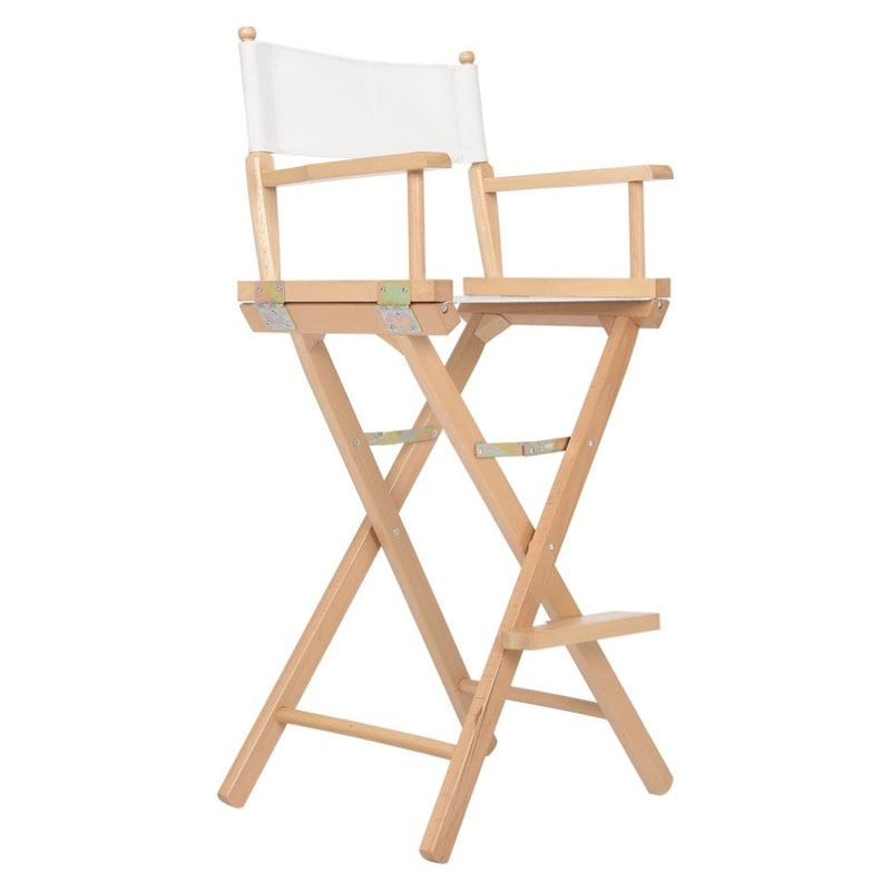 Director Movie Folding Tall Chair 76cm Beech WOOD HUMOR V274-FT-6015DC-WD