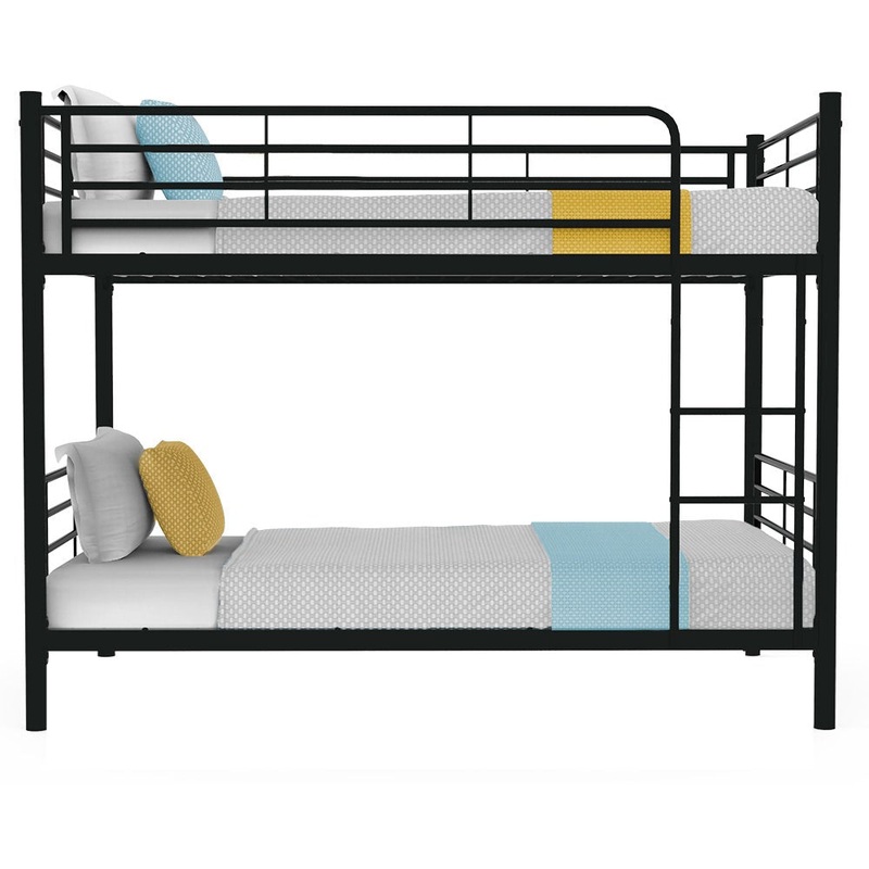 Kingston Slumber 2in1 King Single Metal Bunk Bed Frame, with Modular Design, Dark Matte Grey V219-BEDBBSKS02MA