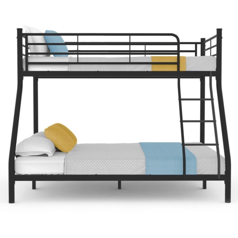 Kingston Slumber Metal Single over Double Bunk Bed Frame, Dark Matte Grey V219-BEDDBBKS02MA