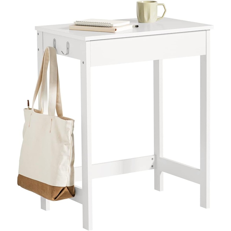 Small White Desk with Drawer Hooks V178-8184