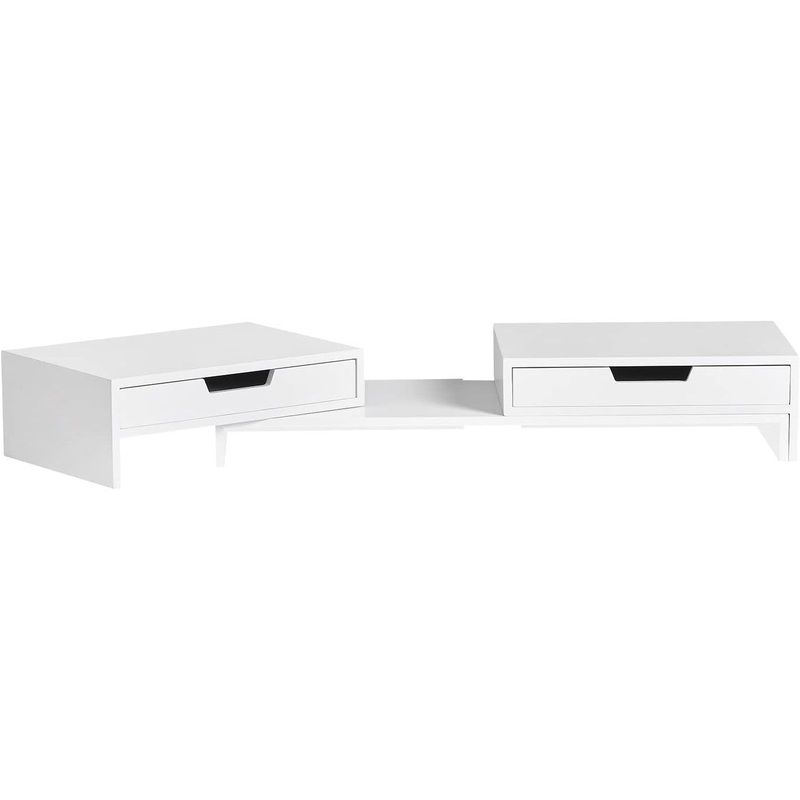 White Monitor Stand with Drawers V178-63284