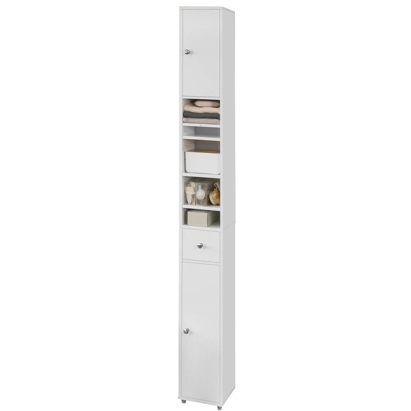 White Tall Bathroom Cabinet High Storage V178-63384