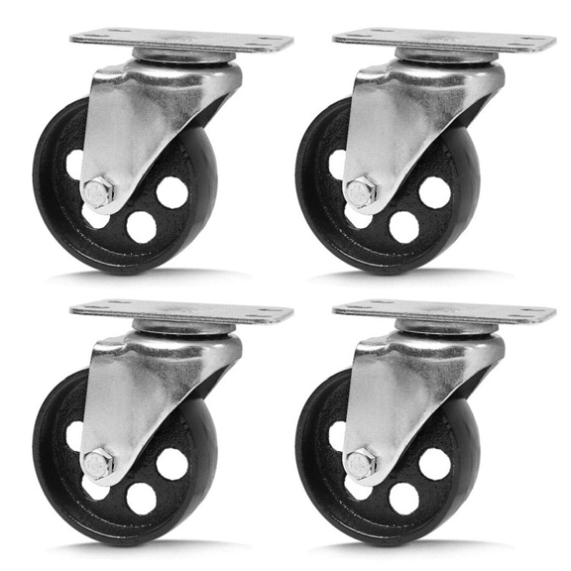 4Pc 3.5” Heavy Duty Steel Castor Wheel Swivel Caster 500KG/EA Loading Capacity V465-86024