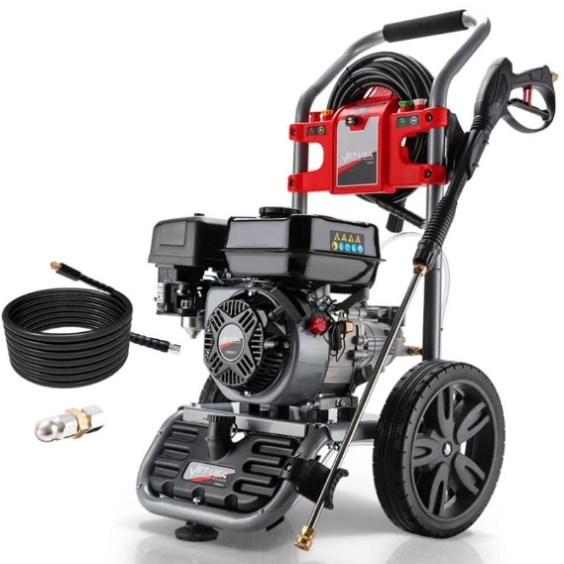 JET-USA 4800PSI Petrol Powered High Pressure Washer, w/ 30m Hose and Drain Cleaner – CX630 V219-PRWPTLJETC630-KIT