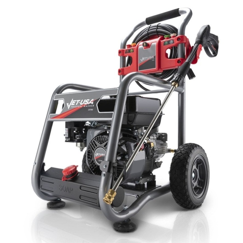 JET-USA 4800PSI Petrol Powered High Pressure Washer, w/ 30m Hose and Drain Cleaner – CX760 V219-PRWPTLJETA760-KIT