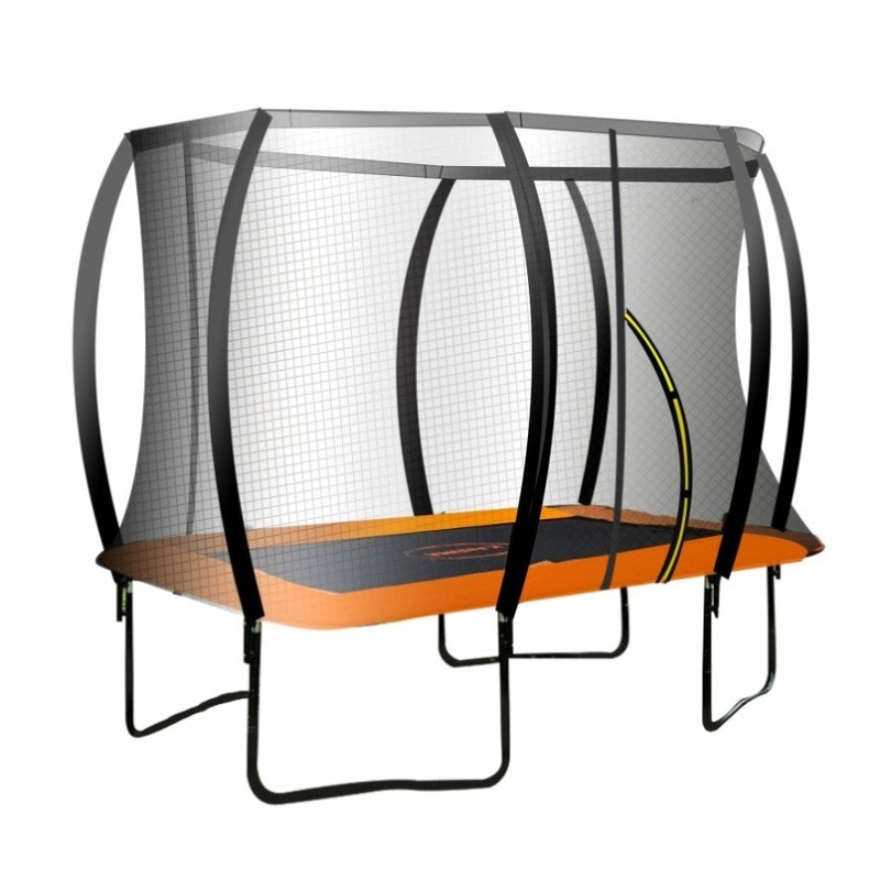 Kahuna 6 ft x 9 ft Rectangular Outdoor Trampoline – Orange TRA-FJP-RCT-69V