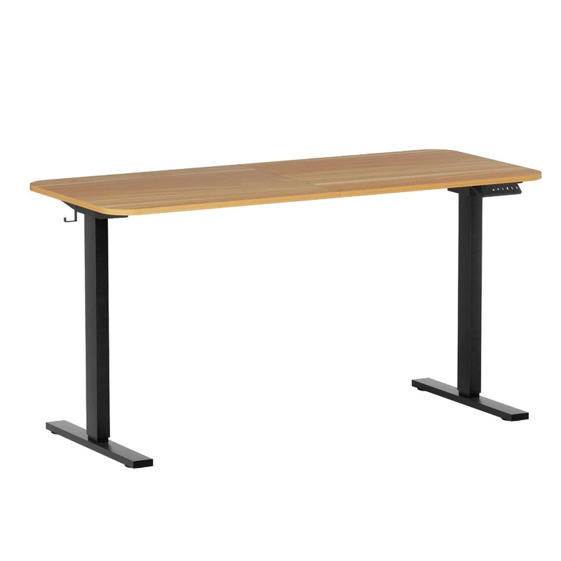 Artiss Electric Standing Desk 140cm Adjustable Height Motorised Home Office Desk Oak Black HASD-ET156E-BKNT