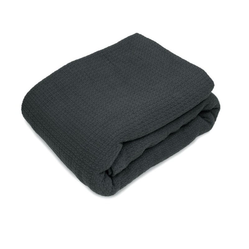 Algodon Sophie Cotton Waffle Blanket Queen 245x240cm Charcoal V442-INT-BLANKET-SOPHIEWAFFLE-CHARCOAL-QS