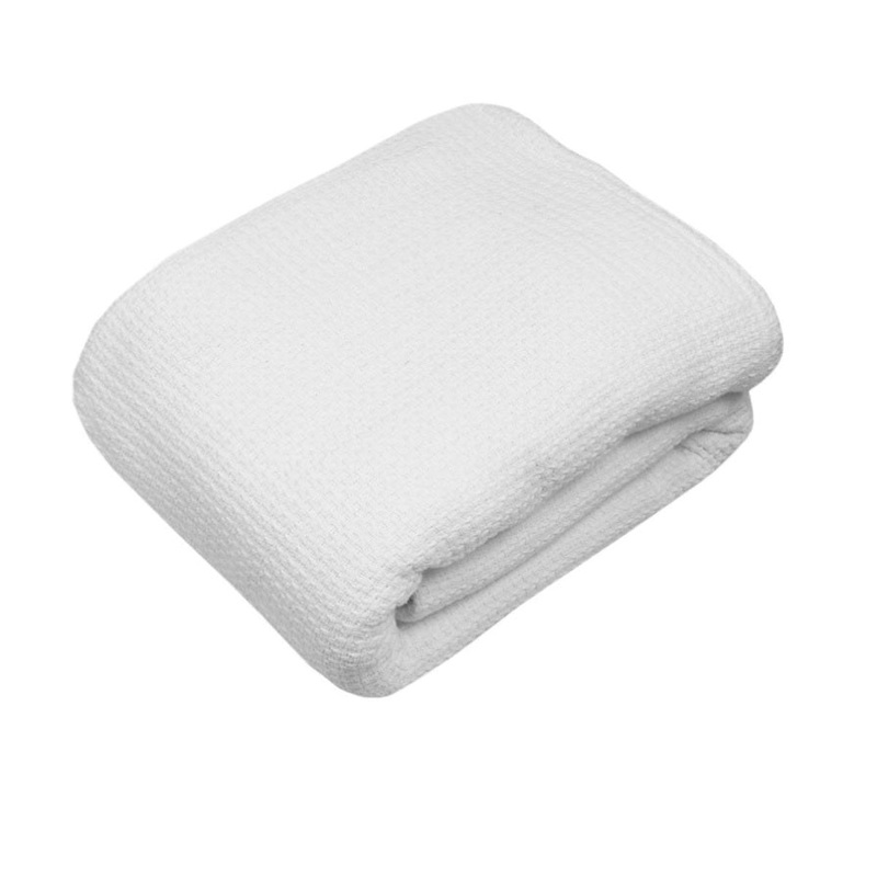 Algodon Sophie Cotton Waffle Blanket Queen 245x240cm White V442-INT-BLANKET-SOPHIEWAFFLE-WHITE-QS