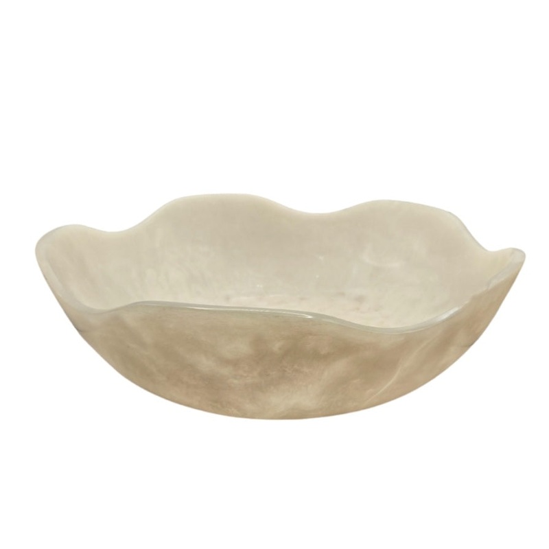 Allegra Large Resin Bowl – White | Decorative & Serving Bowl V1026-KLCHH24083WH