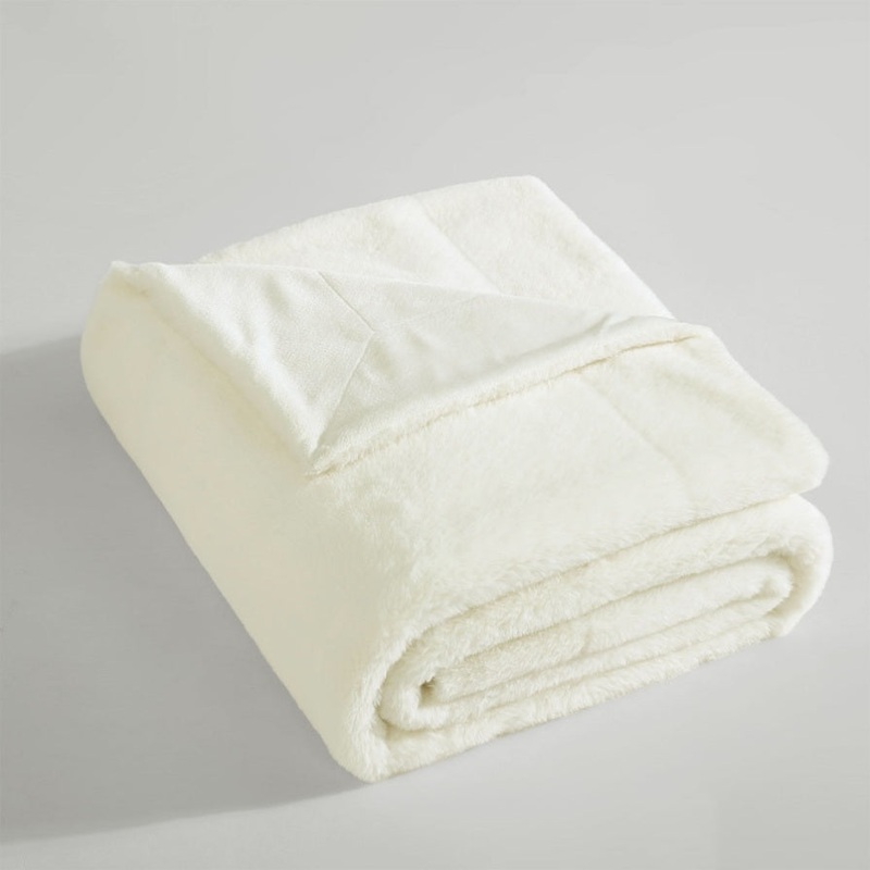 Ardor Benz Faux Fur Soft Plush Throw Rug 130x170cm Cream V442-INT-THROW-BENZFAUXFUR-CREAM-RE