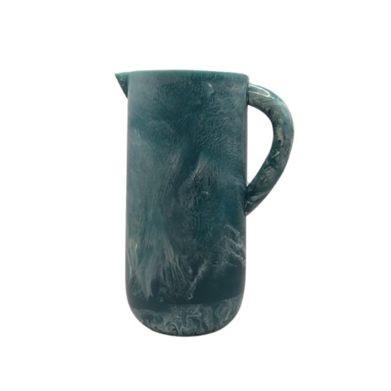 Blue Resin Pitcher Hand-Poured Marbled Jug V1026-KLCHH24095BL