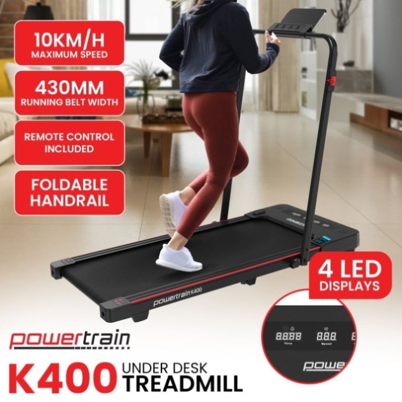 Powertrain K400 Electric Under Desk Treadmill Walking Pad Foldable Handrail TML-HSM-K400