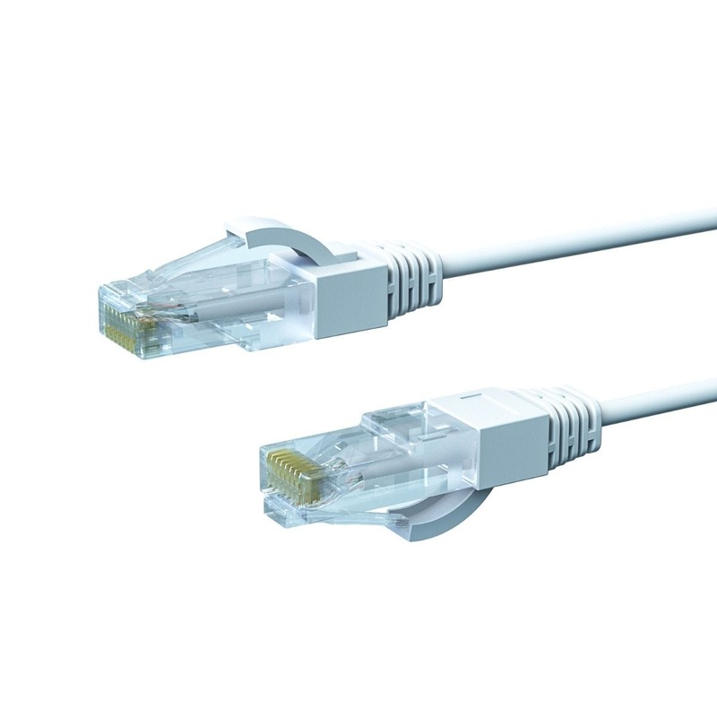 1m CAT6A THIN U/UTP LSZH 28 AWG RJ45 Network Cable | 10 Pack White 004.650.3003.10PACK