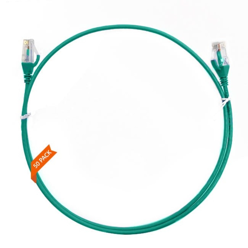 1mCAT6 Ultra Thin LSZH Ethernet Network Cable |50 Pack Green 004.004.8003.50PACK