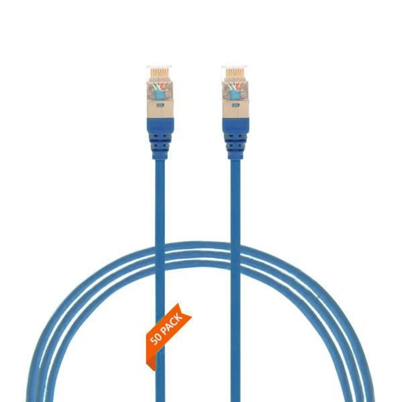 2m CAT6A RJ45 S/FTP THIN LSZH 30 AWG Network Cable | 50 Pack Blue 004.300.0005.50PACK