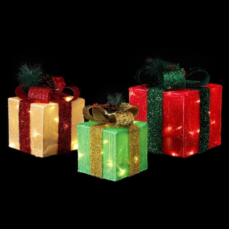 3 PCS Christmas Lights 60 LED Fairy Light Gift Box Jingle Jollys XMAS-MOT-GIFTBOX-MC
