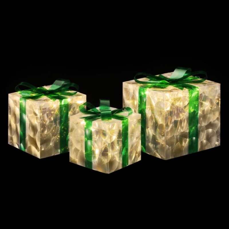3 PCS Christmas Lights 70 LED Fairy Light Gift Box Jingle Jollys XMAS-MOT-GIFTBOX-GR