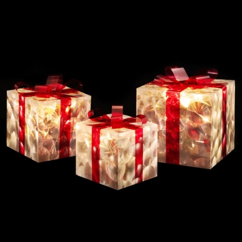 3 PCS Christmas Lights 70 LED Fairy Light Gift Box Jingle Jollys XMAS-MOT-GIFTBOX-RD