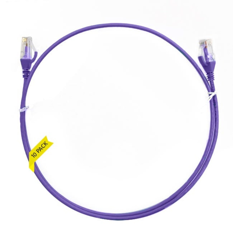 5mCAT6 Ultra Thin LSZH Ethernet Network Cable |10 Pack Purple 004.004.4007.10PACK