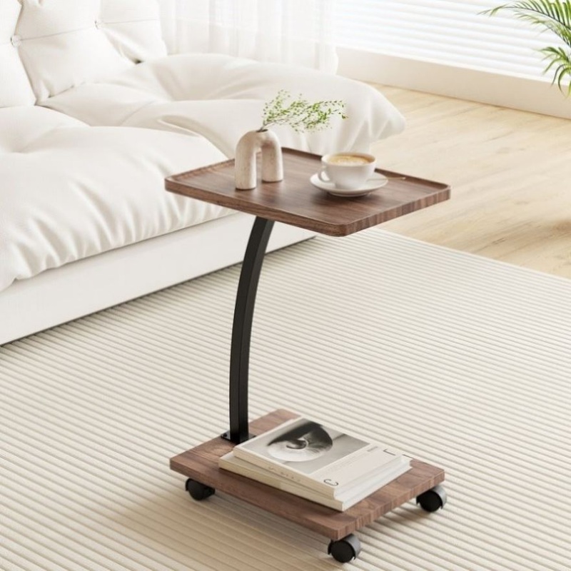Artiss Coffee Table C Shaped FUR-S-COF07-WAL