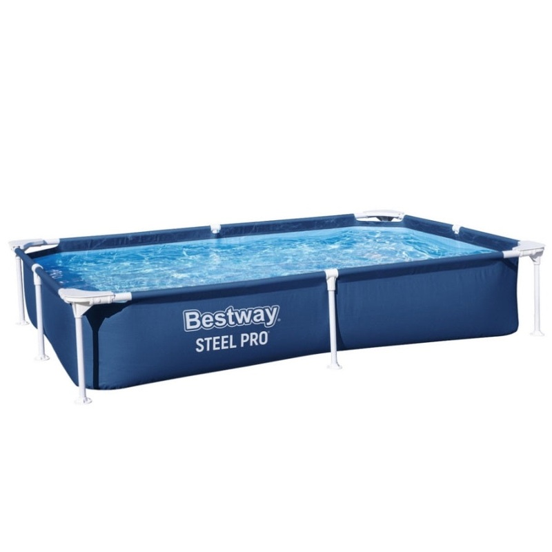 Bestway Swimming Pool 221x150x43cm Steel Frame Above Ground Pools 1200L BW-POOL-SQ-259-56545