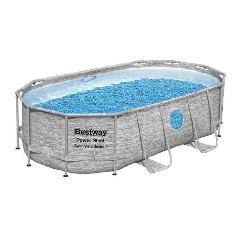 Bestway Swimming Pool 427x250x100cm Steel Frame Above Ground Pools Filter Pump Ladder 7250L BW-POOL-427CM-56715