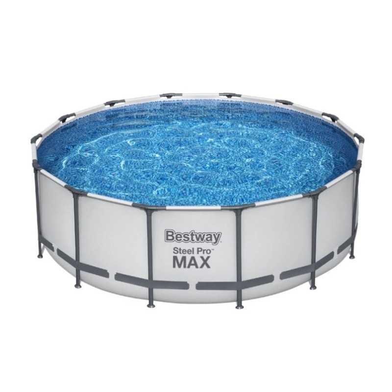 Bestway Swimming Pool 427x427x122cm Steel Frame Above Ground Pools Round Filter Pump Ladder BW-POOL-R-427-5612Y
