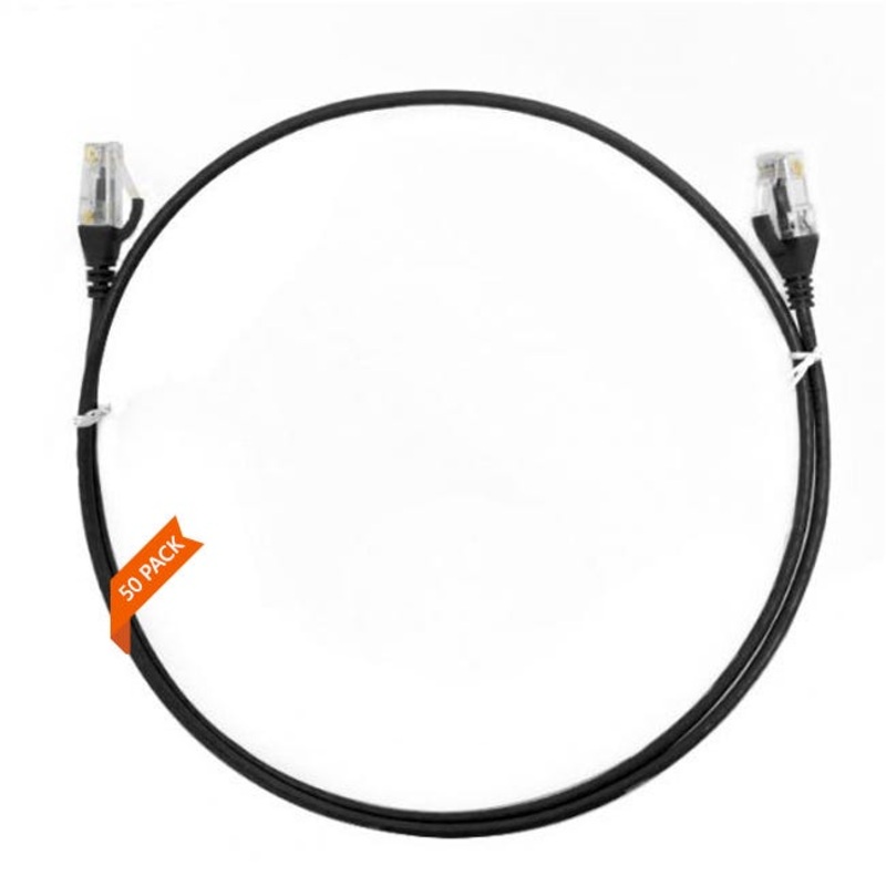 0.5mCAT6 Ultra Thin LSZH Ethernet Network Cable |50 Pack Black 004.004.2002.50PACK
