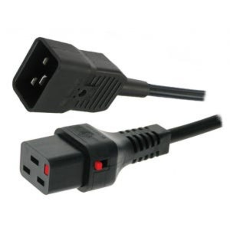 1m Lockable IEC C19 – C20 Cable: Black 011.180.2110