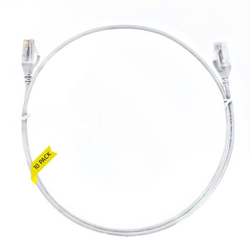 1mCAT6 Ultra Thin LSZH Ethernet Network Cable |10 Pack White 004.004.3003.10PACK