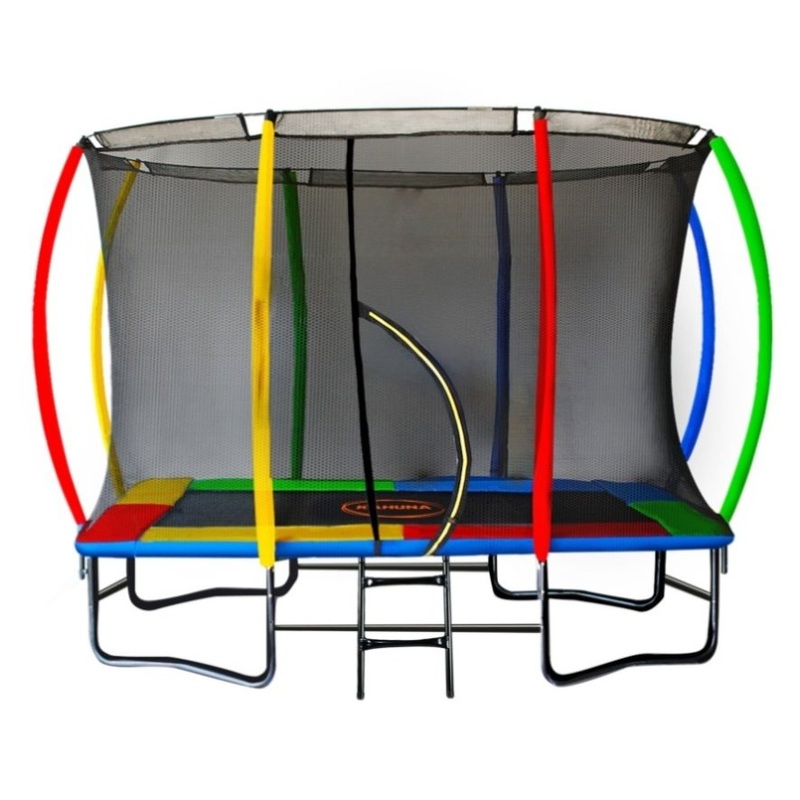 Kahuna 8 ft x 11 ft Rectangular Trampoline Rainbow Outdoor TRA-FJP-RCT-0811-RB