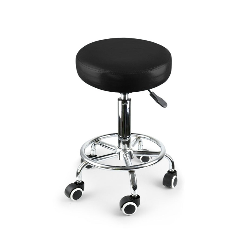 Levede Salon Stool Swivel Bar Stools Black T4498-BK