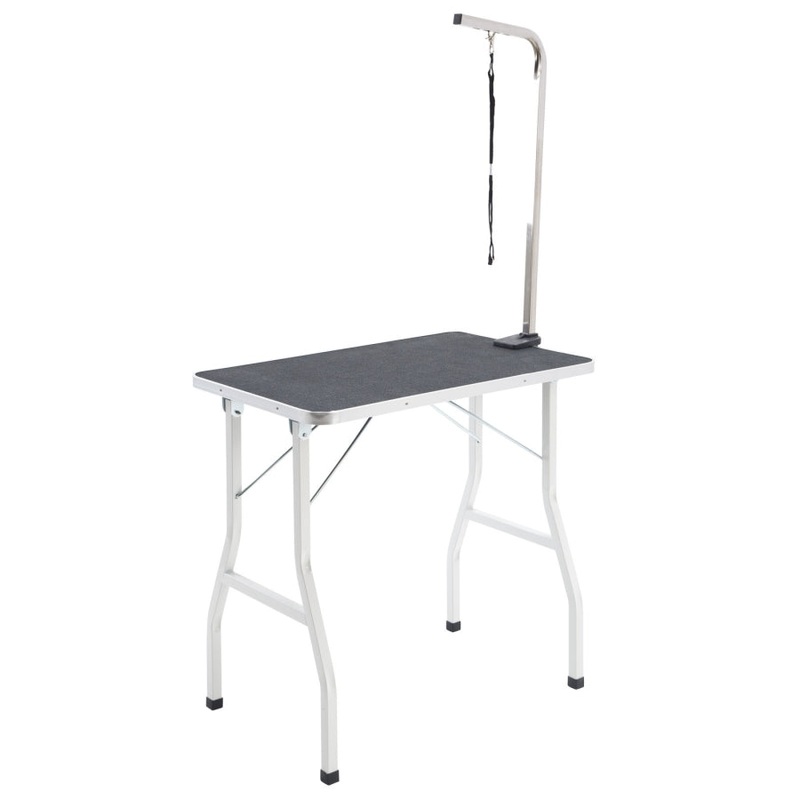 Paw Mat Pet Grooming Salon Table 78cm Adjustable Foldable Mobile for Commercial BLACK V274-PET-PGT101-BK