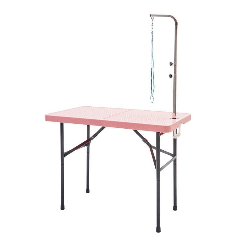 Paw Mate Pet Grooming Salon Table 97cm Adjustable Foldable Mobile Dog Cat for Commercial PINK V274-PET-PGT97-PK