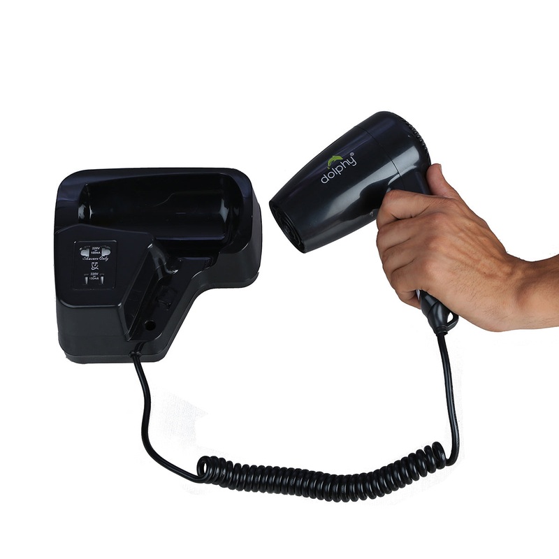 Wall Mount Hair Dryer 1200W- Black V959-DPHD0018